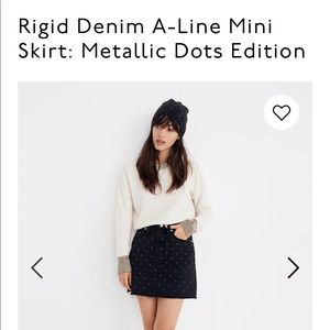Madewell Rigid Denim A-Line Mini Skirt with Dots